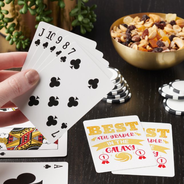 BEST 4TH GRADER IN THE GALAXY funny cute           Poker Cards (In Situ)