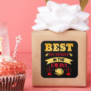 BEST 4TH GRADER IN THE GALAXY funny cute           Square Sticker