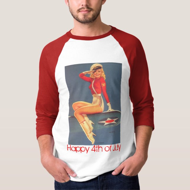 BEST 4TH of JULY T-SHIRTS - PIN-UP GIRLS - SALUTE (Front)