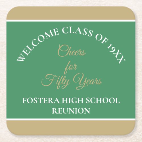 Best 50th Class Reunion party coasters