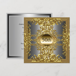 Best 50th Gold Birthday Party Invitation