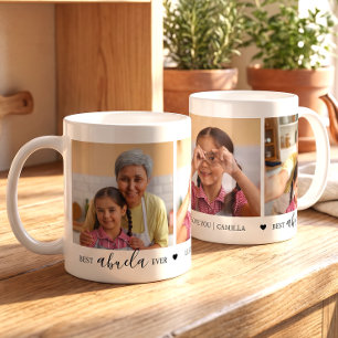 Best Abuela Ever Personalized Photo Collage Coffee Mug