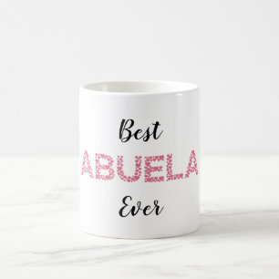 Best Abuela Ever Pink Hearts Cute Personalized Coffee Mug