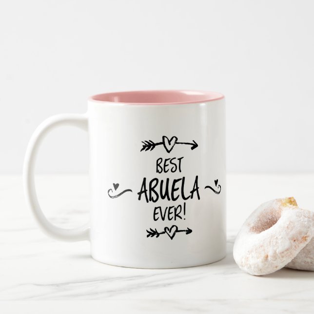 Best Abuela Ever Two-Tone Coffee Mug (With Donut)