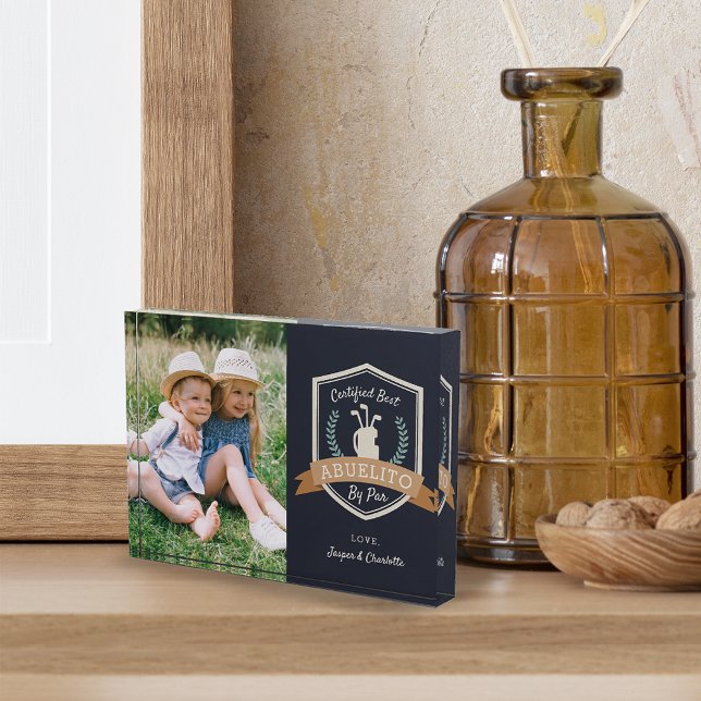 Best Abuelito By Par | Golf Grandpa Photo Block (Creator Uploaded)