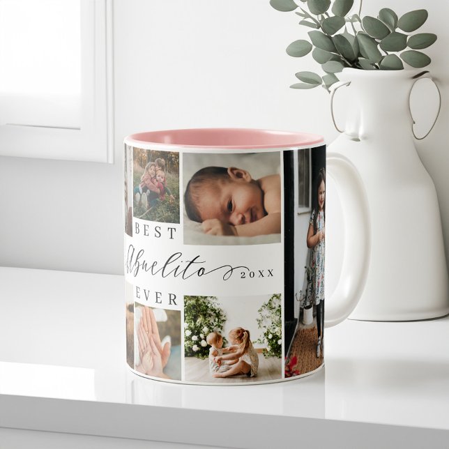 Best Abuelito Ever Elegant Script 8 Photo Collage Two-Tone Coffee Mug (Best Abuelito Ever Elegant Script 8 Photo Collage Two-Tone Coffee Mug)