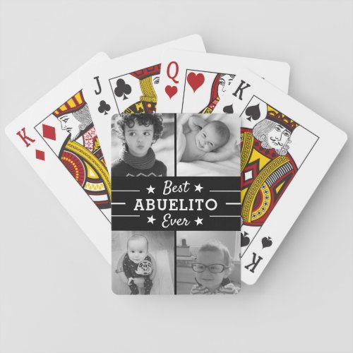 Best Abuelito Ever  Grandchildren Photo Collage Playing Cards