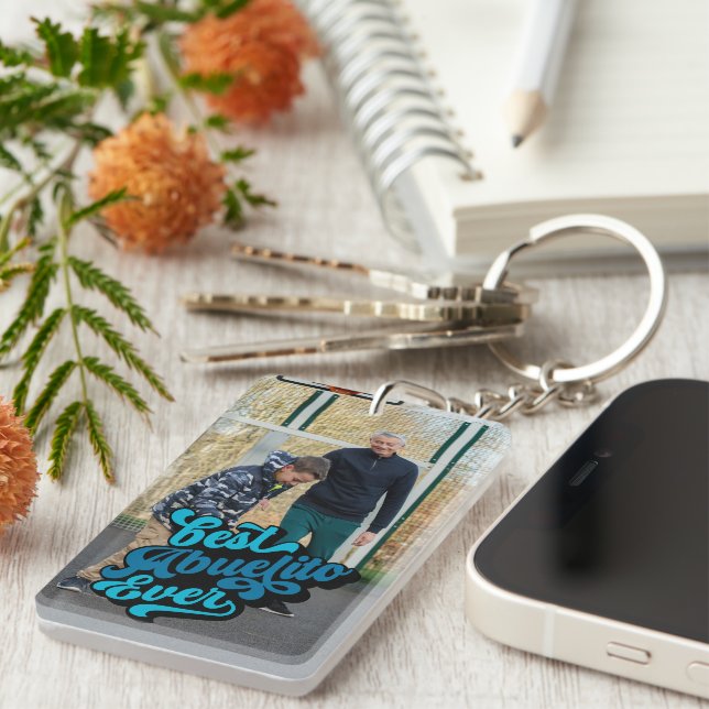 Best Abuelito Ever | Grandpa Photo Keychain (Front Right)