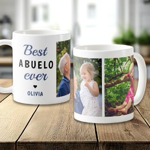 Best ABUELO Ever 2 Photo Collage Personalized Coffee Mug