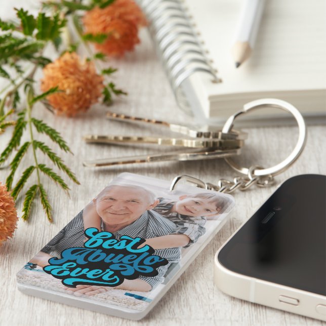 Best Abuelo Ever | Grandpa Photo Keychain (Front Right)