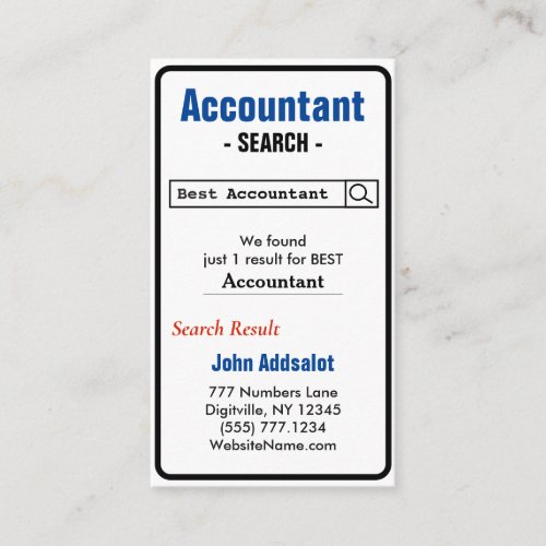 Best Accountant Business Card