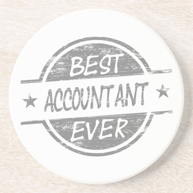 Best Accountant Ever Gray Drink Coaster (Front)