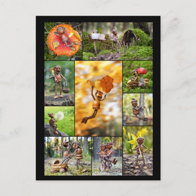 Best acorn elves photos mosaic postcrossing  postcard (Front)