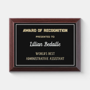 Best Administrative Asst Award Plaque