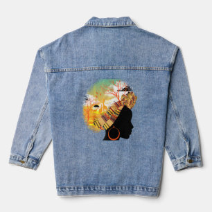 Best African Queen Black Roots Safari Women Raglan Denim Jacket