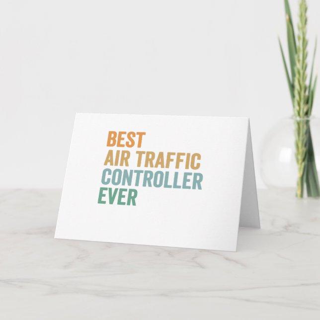 Best Air Traffic Controller Ever Funny Retro Gift Card (Front)