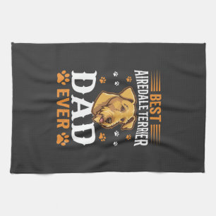 Best Airedale Terrier Dad Ever Dog Lover Kitchen Towel
