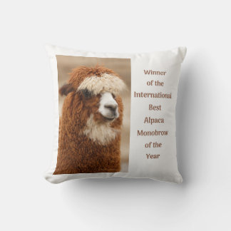Best Alpaca Monobrow Throw Pillow