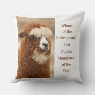 Best Alpaca Monobrow Throw Pillow