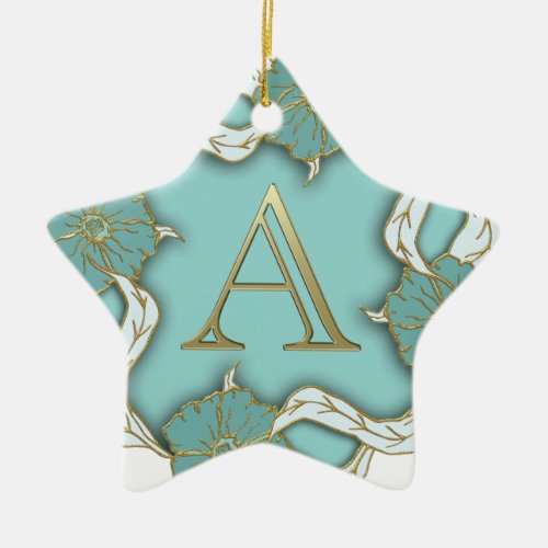 Best Alphabet Letter Initial Monogram Background Ceramic Ornament