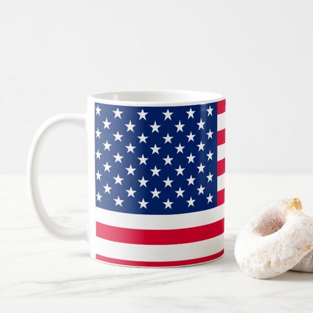 Best American Patriotic Design Coffee Mug (With Donut)