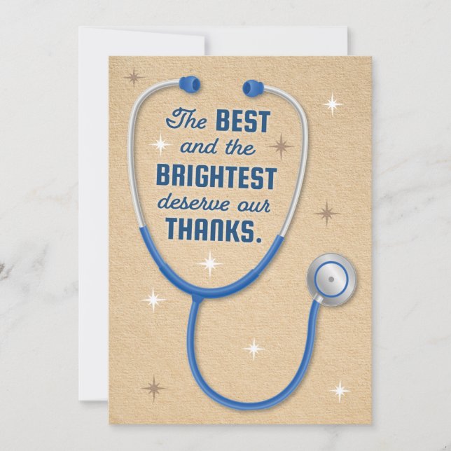 Best and the Brightest Doctors Deserve Thanks  Card (Front)
