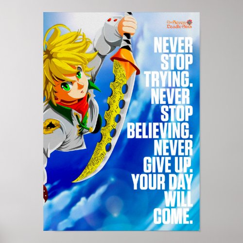 Best Anime Quotes About Never Giving Up Poster