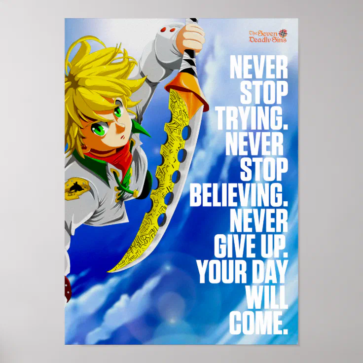 Best Anime Quotes About Never Giving Up Poster | Zazzle