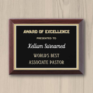 Best Associate Pastor Award Plaque