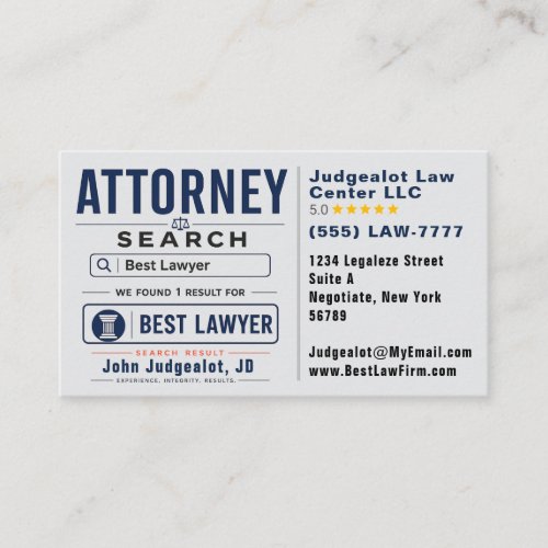Best Attorney Advertising Marketing Business Card