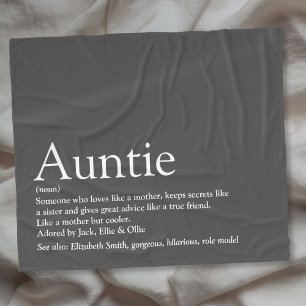 Best Aunt Auntie Definition Fun Gray Fleece Blanket