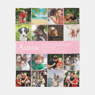 Best Aunt Auntie Ever Definition 16 Photo Pink Fleece Blanket