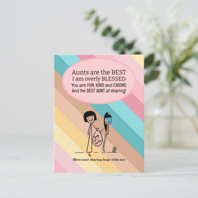 Best Aunt Birthday Postcard (Standing Front)