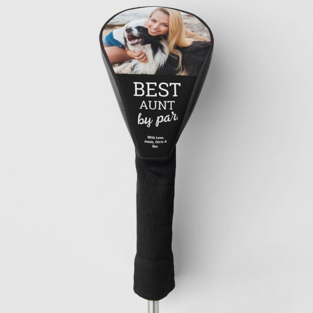 Best Aunt by Par Custom Photo Modern Golf Head Cover (Front)