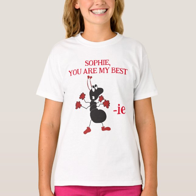 Best Aunt Cute Ant Funny Insect Bugs Red Black  T-Shirt (Front)