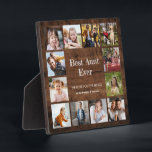 Best Aunt Ever 12 Photo Collage  Plaque<br><div class="desc">Create your own photo collage board with 12 of your favorite photos with a white background. Customize with photos of grandchildren. Makes a treasured keepsake gift for grandma on birthday,  mother's day,  grandparent's day,  etc.</div>