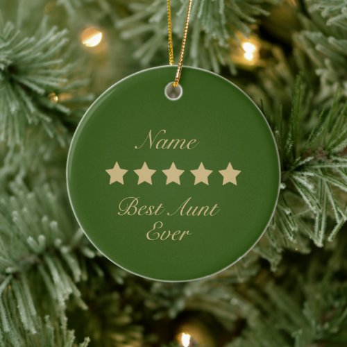 Best Aunt Ever 5 Stars Review Ornament
