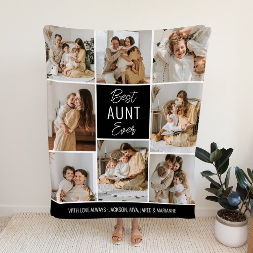 Best AUNT Ever Custom Fleece Blanket