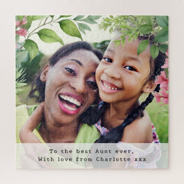 Best Aunt Ever Custom Photo Keepsake Personalized Jigsaw Puzzle (Vertical)