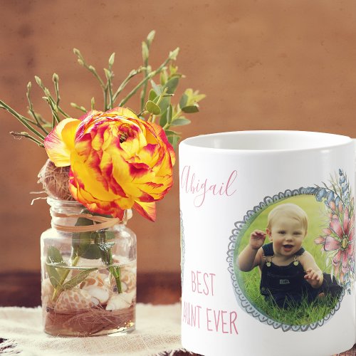 Best Aunt Ever Custom Photo Mug With Name