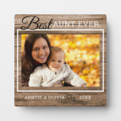 Best Aunt Ever Custom Photo Rustic Wood Plaque | Zazzle