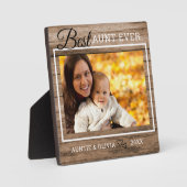 Best Aunt Ever Custom Photo Rustic Wood Plaque 