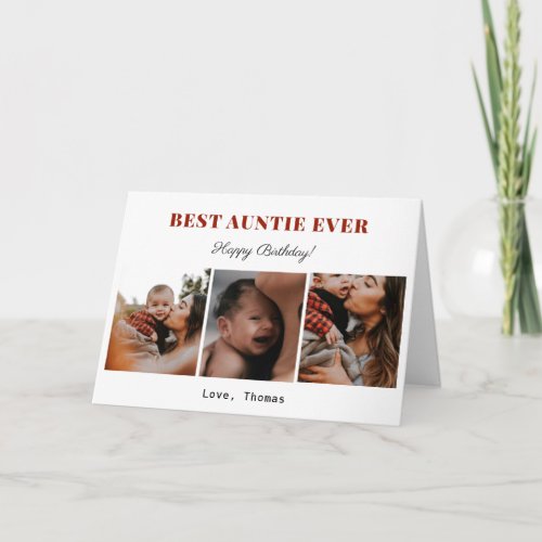 best aunt ever happy birthday photo collage cute  card