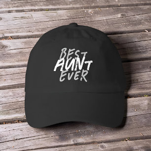 Best Aunt Ever Modern Black and White Grunge Hat
