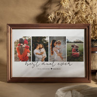 Best Aunt Ever Modern Script 4 Photos Collage Gift