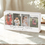 Best Aunt Ever Modern Script 4 Photos Collage Gift Wooden Box Sign<br><div class="desc">This is a sign featuring 4 photos,  the text best aunt ever and your custom message. This is the perfect gift for aunts for aunt day,  her birthday or Christmas. Frame not included. Photos by prostooleh / Freepik.</div>