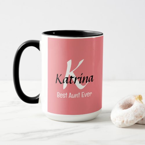 Best Aunt Ever Monogram Custom Name Gift Mug