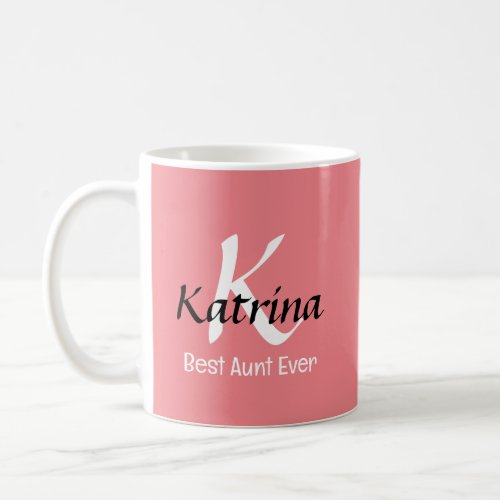 Best Aunt Ever Monogram Gifts Custom Name Coffee Mug