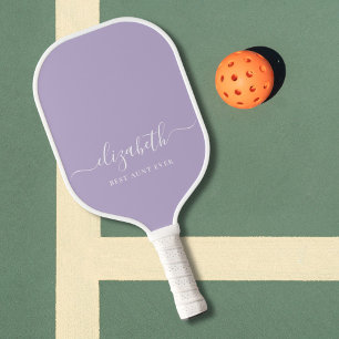 Best Aunt Ever Monogram Lavender Purple Pickleball Paddle