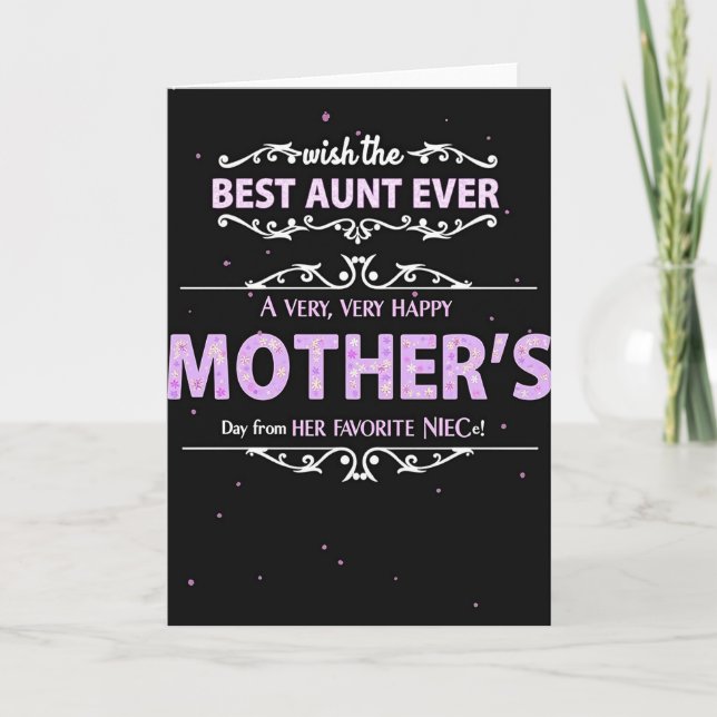 Best Aunt Ever Mothers Day Card (Front)